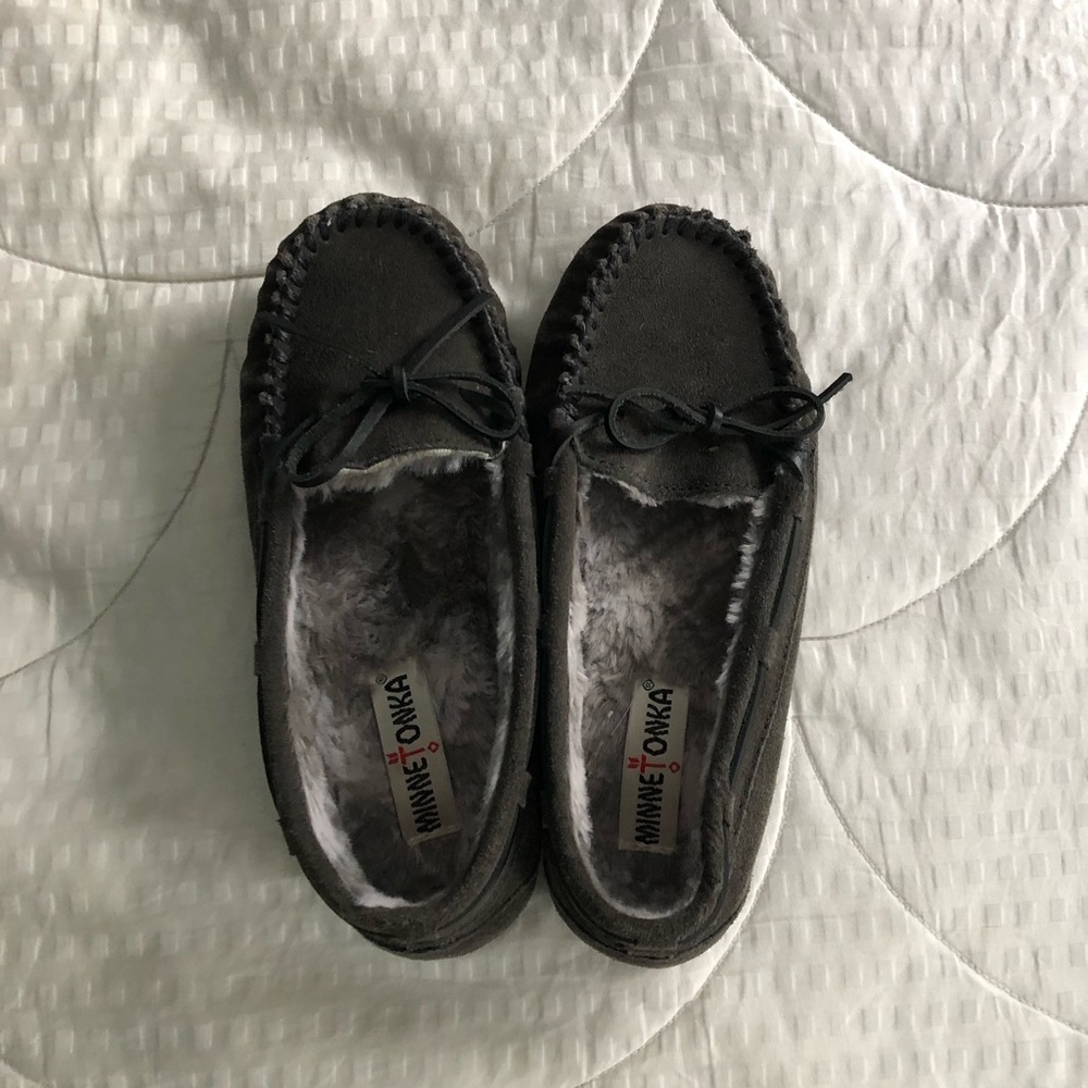 Dark gray slippers